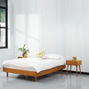 Full size Mid-Century Modern Platform Bed Frame in Light Wood Finish
