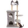 48.5 inch Cat Tree with 2-story Condo and 3 Hideaway Caves for Large Cats-Gray