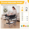 Baby Changing Table Foldable Diaper Changing Station with Storage Bag and Shelf-Black