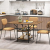 47 Inch Rectangular Dining Table with 2 Open Storage Shelves and Sturdy Metal Legs for 4-6-Rustic B