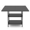 47 Inch Rectangular Dining Table with 2 Open Storage Shelves and Sturdy Metal Legs for 4-6-Rustic B