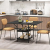 47 Inch Rectangular Dining Table with 2 Open Storage Shelves and Sturdy Metal Legs for 4-6-Rustic B
