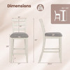 4 Pieces Counter Height Chairs with Fabric Seat and Rubber Wood Legs-Beige