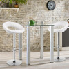Height Adjustable Bar Stools Set of 2 with Hollow Back and Footrest-Black