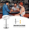 Height Adjustable Bar Stools Set of 2 with Hollow Back and Footrest-Black