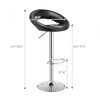 Height Adjustable Bar Stools Set of 2 with Hollow Back and Footrest-Black