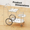 Kitchen Rolling Bar Cart with Tempered Glass Suitable for Restaurant and Hotel