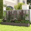 Outdoor Planter Box Self-Watering Raised Garden Bed Trellis with Water Level Indicator-Greyish-white