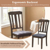 Set of 2 Rubber Wood Dining Room Chairs with Comfortable Backrest-Brown