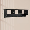 Wall Mount Cubby Organizer Hooks Entryway Storage Shelf-Black