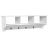Wall Mount Cubby Organizer Hooks Entryway Storage Shelf-Black