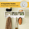 Wall Mount Cubby Organizer Hooks Entryway Storage Shelf-Black