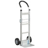 Aluminum Dolly Cart with 2 Rubber Wheels and Ergonomic Handle-Silver
