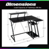 L Shaped Gaming Desk with Outlets and USB Ports-Black