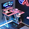 L Shaped Gaming Desk with Outlets and USB Ports-Black
