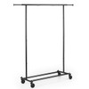 Mobile Garment Rack with Extendable Rods Heavy-Duty Metal Clothes Stand on Wheels