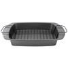 Gibson Home Towerhill 16.7 x 12.7 Inch Nonstick Steel Roaster Pan with Rack