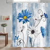 72"W x 78"H Blue Vibrant Floral Butterfly Polyester Shower Curtain