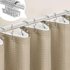 72"W x 84"H Beige Waffle Textured 3 in 1 Shower Curtain Set