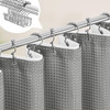 72"W x 78"H Grey Waffle Textured 3 in 1 Shower Curtain Set