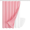 72"W x 72"H Pink Waffle Textured Polyester Shower Curtain Set with PEVA Liner