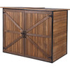 Large Wooden Outdoor Storage Cabinet Trash Can Storage Shed