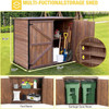 Large Wooden Outdoor Storage Cabinet Trash Can Storage Shed