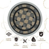 Round Ceramic Tile Outdoor Patio Bistro Table with Off White Metal Base