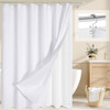 72"W x 84"H White Waffle Textured 3 in 1 Shower Curtain Set