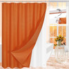 72"W x 84"H Burnt Orange Waffle Textured Shower Curtain Set with Liner