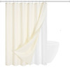 72"W x 84"H Ivory Waffle Textured Shower Curtain Set with Liner