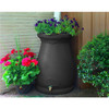 Black 65-Gallon Plastic Urn Rain Barrel with Planter Top