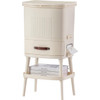 8 Gallon Elevated Trash Kitchen Can with Lid and Storage Shelf in Cream