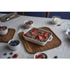 2 Piece Ceramic Stoneware Baking Dish Set in Ivory Cream Beige