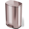 13-Gallon Copper Rose Gold Stainless Steel Step Trash Can with Deodorizer Filter