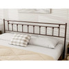 King Size Victorian Farmhouse Metal Headboard in Vintage Brown Finish