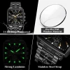 POEDAGAR Business Men Clock Waterproof Luminous Calendar Chronograph Square Man Watch Stainless Ste