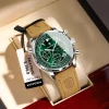 POEDAGAR Luxury Man Watch Quartz Waterproof Luminous Date Chronograph Leather Men Wristwatch Milita