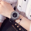 Color: black - Luxury Brand Big Dial Full Diamond Watches Fashion Girls Fashion Ladies Quartz Watch