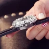 Color: black - Luxury Brand Big Dial Full Diamond Watches Fashion Girls Fashion Ladies Quartz Watch
