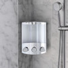 Gray Heavy Duty Plastic Three Chamber Wall Mount Soap Dispenser