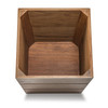 12" Traditional Solid Teak Large Waste Basket