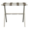 Hotel Ivory Finish Wood Folding Luggage Rack With Tan Straps