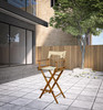 23" Ivory and Brown Solid Wood Indoor Outdoor Director Chair