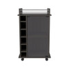 22" Brown and Black Open shelving Bar Cart and Coffee Table