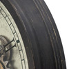 28" Circle Black and Gray Wood and Glass Analog Exposed Gear Wall Clock
