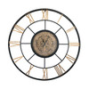 56" Circle Copper Metal and Glass Analog Exposed Gear Wall Clock