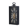 10" Black and Gold Metal and Glass Analog Vintage Style Crackle Wall Clock