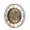 28" Circle Copper Metal and Glass Analog Exposed Gear Wall Clock