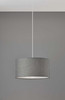 Heather Grey Fabric Shade Electric Drum Pendant